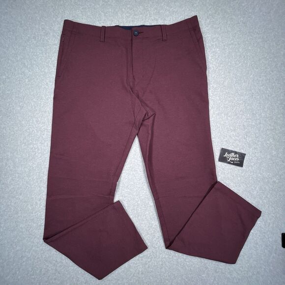 Tommy Bahama Pants Mens 38 x 34 (38 x 33) Burgundy On Par Flat Front Performance